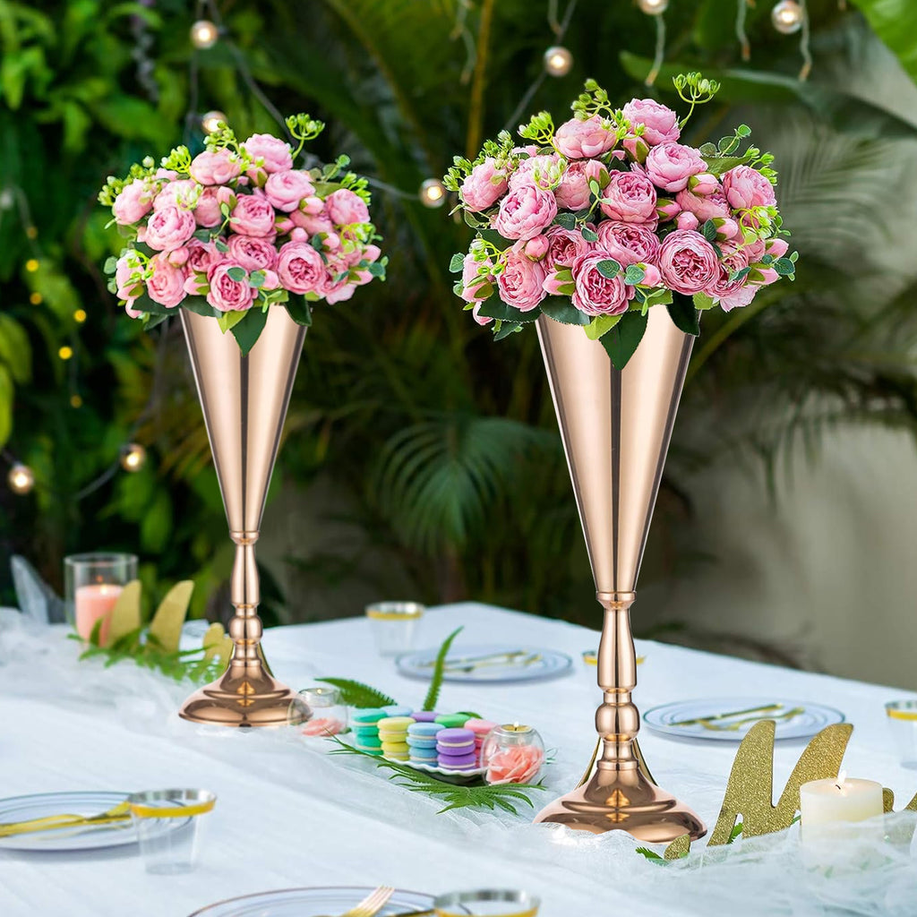 2-10 Pcs Golden Vase Flower Wedding Centerpieces