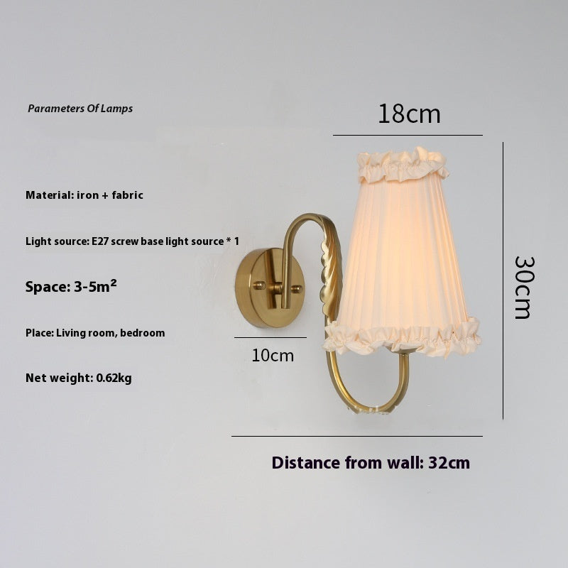 Wheat Wall Lamp Bedroom Bedside Retro Lamps