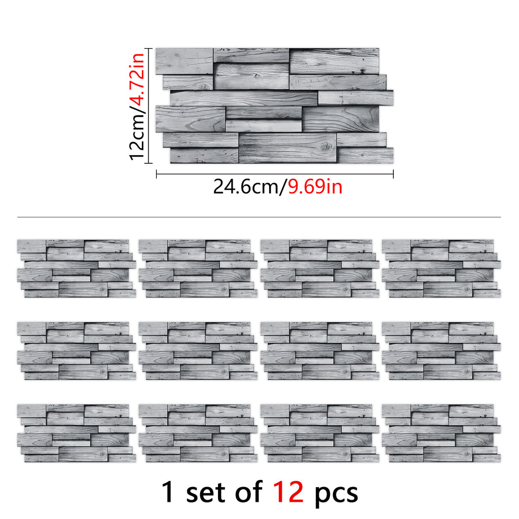 Peel And Stick Wood Grain Wallpaper Waterproof And Oil Proof Wall Tile Sticker Kitchen Backsplash Light Grey Bathroom Decoration And Accessories Wall Sticker