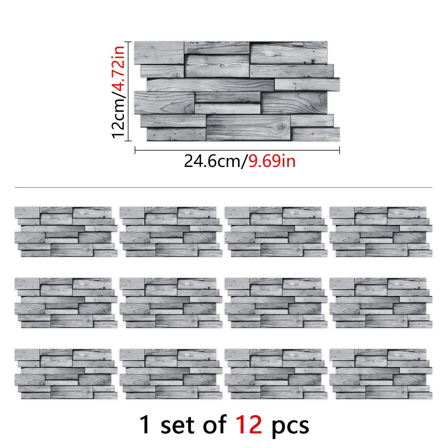 Peel And Stick Wood Grain Wallpaper Waterproof And Oil Proof Wall Tile Sticker Kitchen Backsplash Light Grey Bathroom Decoration And Accessories Wall Sticker