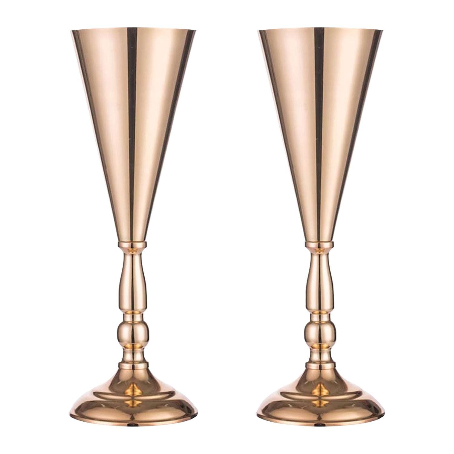 2-10 Pcs Golden Vase Flower Wedding Centerpieces