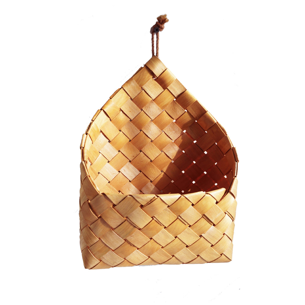 Hand Woven Wood Chip Woven Hanging Basket Sundries